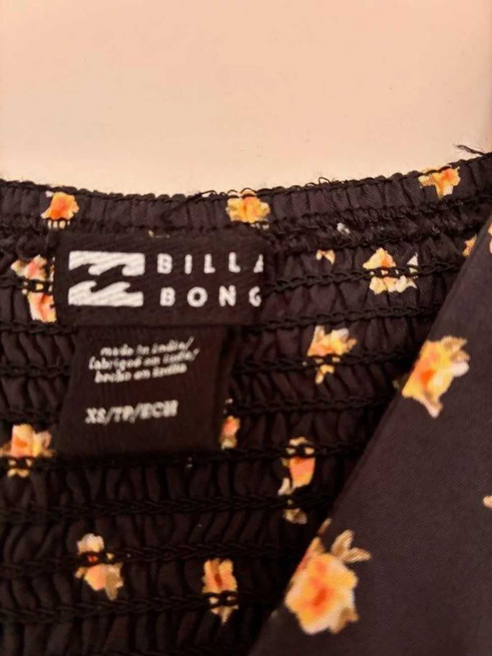 Billabong Black Dress with Yellow Floral Print - Picture 6 of 6